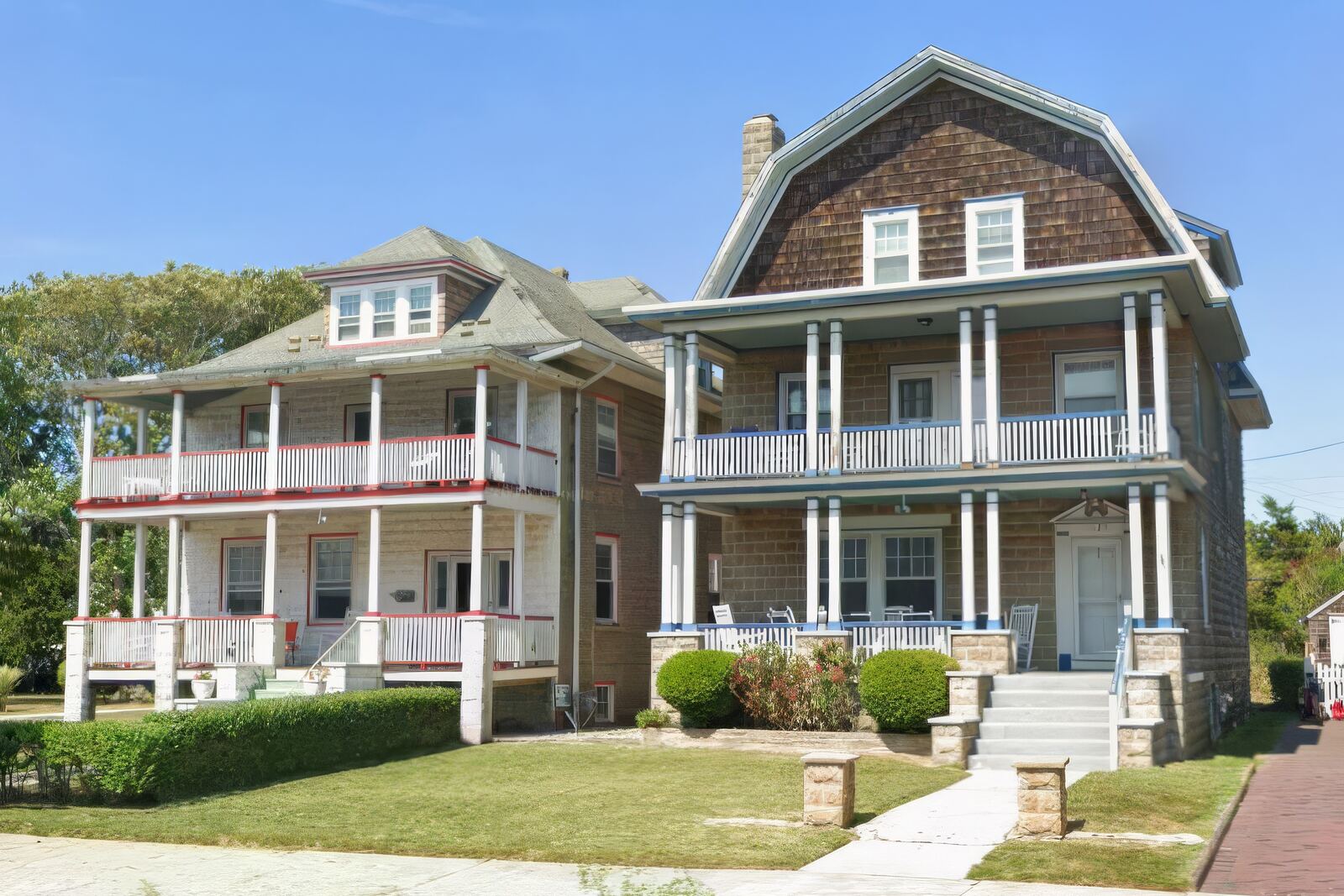 Sea Foam Manor and Azure Estate, two traditional Victorian beach homes on New Jersey Avenue in Cape May